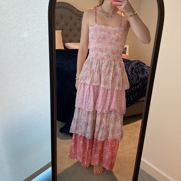 LoveShackFancy Caressa Sleeveless Floral Ruffle Dress - Picture 13 of 15